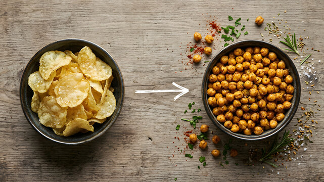 Healthy Snack Swap from Potato Chips to Roasted Chickpeas