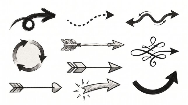 hand drawn arrow elements featuring sketches for creative web design.