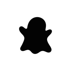Fototapeta premium Halloween cute ghost silhouette icon vector for holiday design, isolated on white background. Halloween