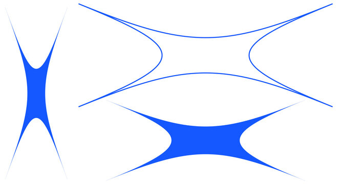 Blue Abstract Hourglass Curve Shapes