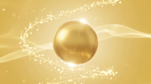 Golden Easter Egg with Golden Ribbon in Nest, Shiny Holiday Ornament Vector Illustration for Celebration, Decoration, Greeting Card and Seasonal Design