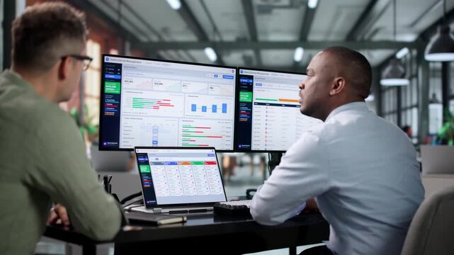 Healthcare Manager Analyzes Software Dashboard