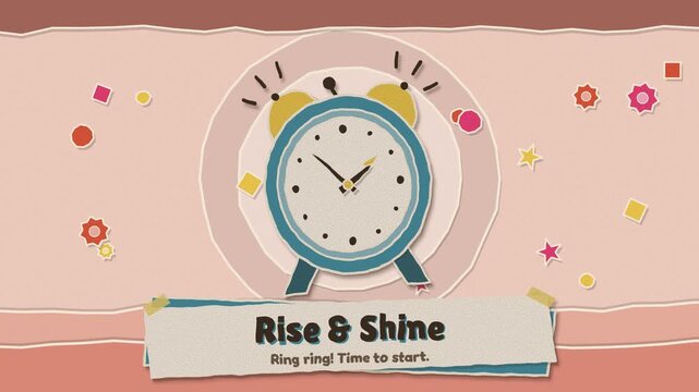 Textured paper cut animation of clocks and calendar icons