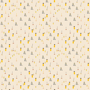 Seamless pattern of cleaning tools