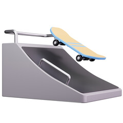 Skateboard Grinding Ramp 3D Illustrations © Barudak Lier