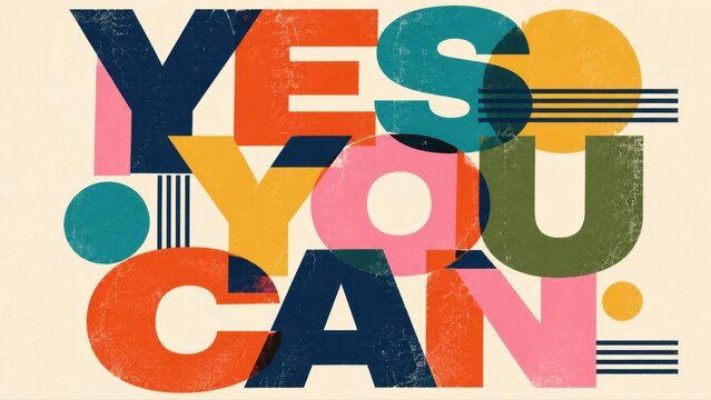 Positive message with bold colors