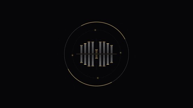 3D Render of a Glowing Neon Symbol Made of Spheres on a Black Background for Modern Business, Technology, Music, Design and Digital Concepts