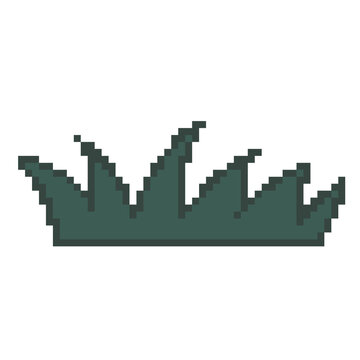 pixel art grass lawn green plant blade nature meadow icon