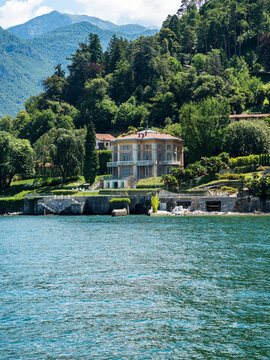 Italy Lombardy, Lake Como, Lake Como, Como province, coast with stately villas near Varenna