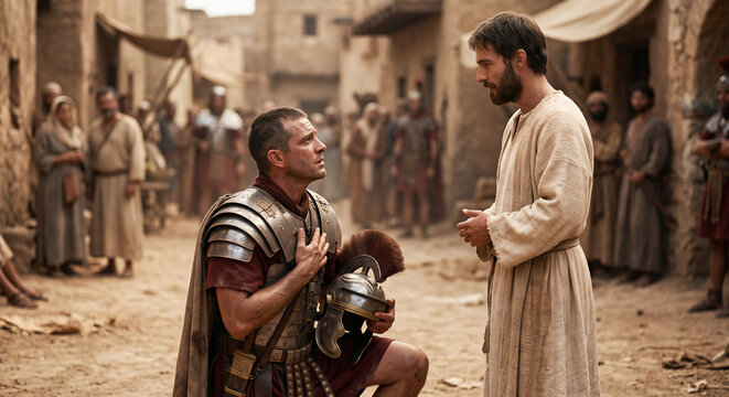 Jesus Healing the Centurion's Servant From a Distance, Biblical Story of Faith and Healing, Matthew 8
