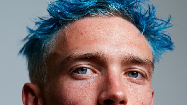 Trendy Teen with Blue Hair
