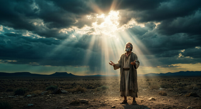 God Instructing Noah to Build the Ark Before the Great Flood, Genesis 6 Biblical Story of Faith and Obedience
