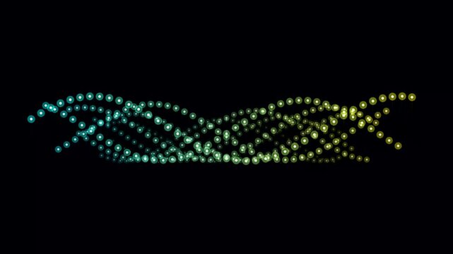 Abstract glowing wave particle lines motion background