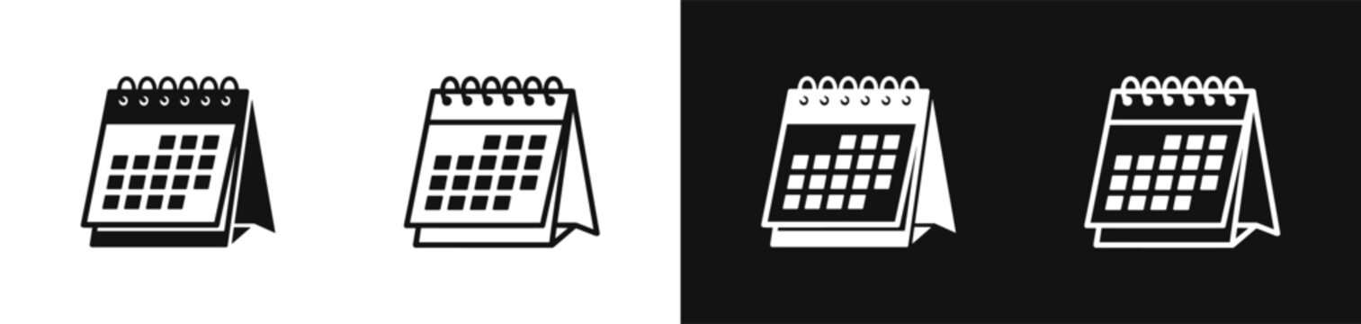 Desk calendar icon set vector illustration