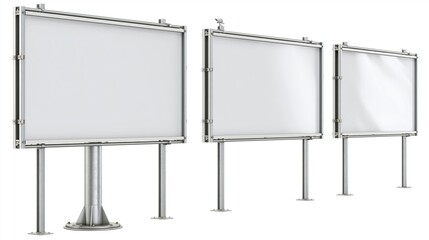 Obraz premium Three blank outdoor billboards on metal stands