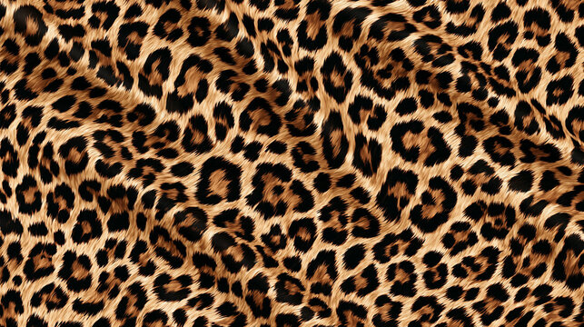 Leopard print fabric texture with soft folds and natural lighting. Ideal background for fashion and apparel design projects.