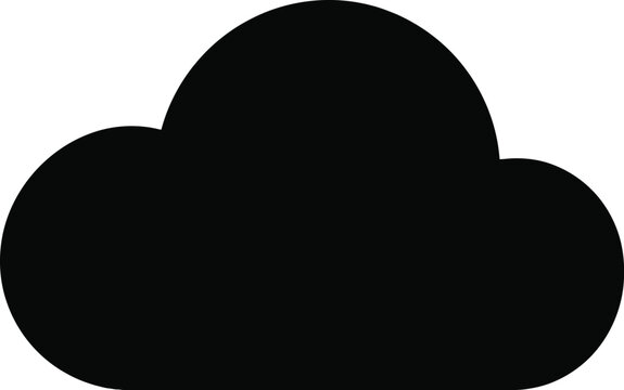 Fluffy Cloud Weather Black Silhouette Vector Icon