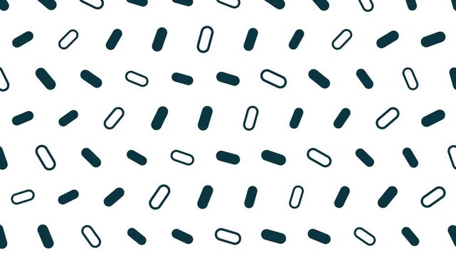 Minimalist Geometric Pattern Featuring Dark Navy Blue Pill Shapes and White Outline Capsules on a Clean Modern Seamless Background Texture