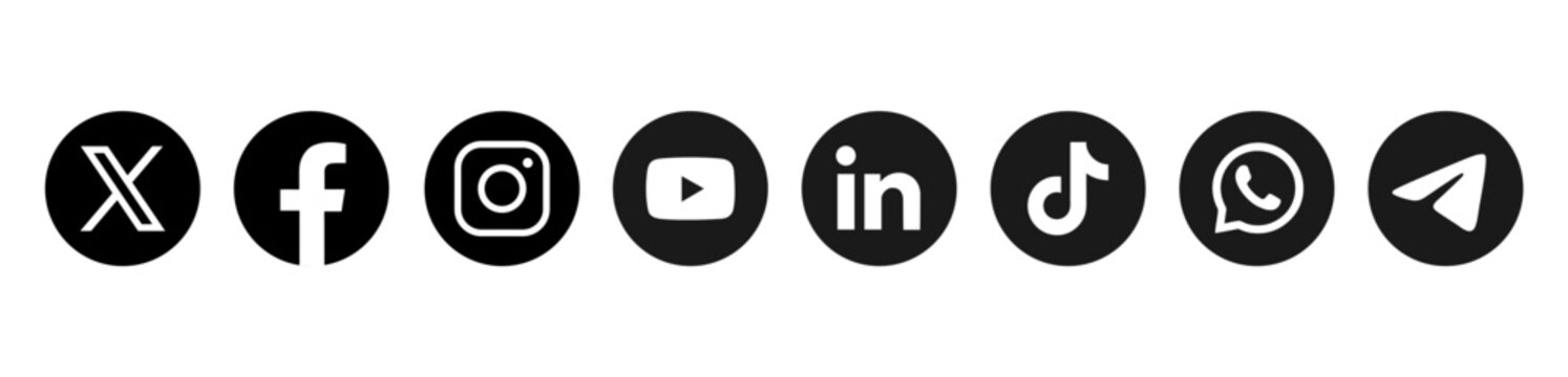 social media icons collection. social network logo set. vector logos