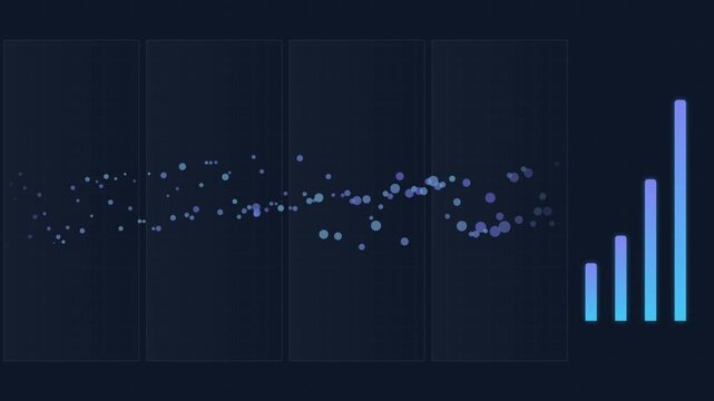 Digital Data Visualization Animated Scatter Plot and Bar Chart Growth