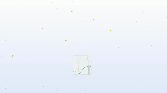 Abstract animated graphic with minimalist geometric shapes and subtle particle effect
