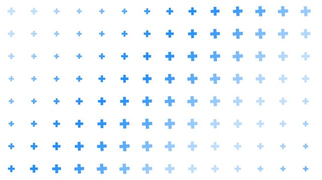 Subtle and calming gradient of light blue plus signs arranged in a grid pattern, suggesting a medical or abstract theme