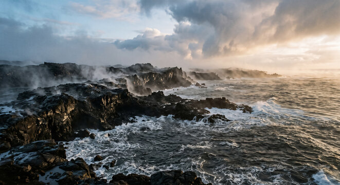 Third Day of Creation With God Separating the Land From the Sea, Dry Ground and Vegetation Appearing, Genesis 1 Bible Story
