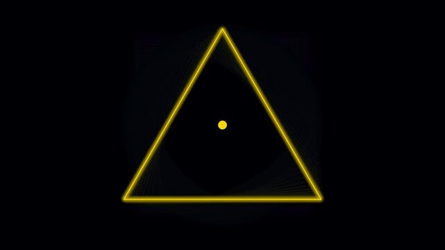 Abstract geometric shapes animation square circle triangle morphing and rotating on black background