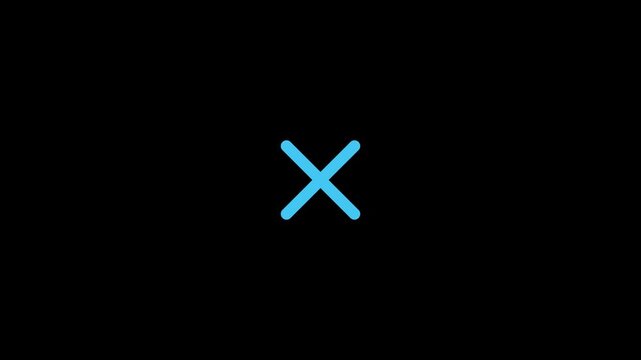Animated Menu Icon Transition Hamburger to Close X Dark Background UI Element