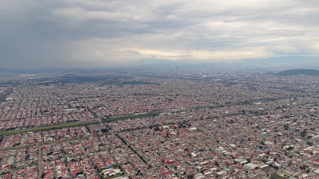 Atmospheric drone footage across Ecatepec, Mexico