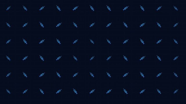 Minimalist Geometric Pattern Featuring Repeating Leaf Shapes on a Deep Navy Blue Background for Modern Decorative Design