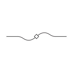 Obraz premium Minimalist monochrome divider with a symmetrical diamond shape and curved ornamental lines for editorial and web design layouts