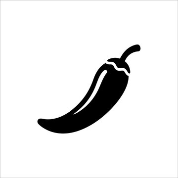 Black chili pepper icon isolated on transparent background for spicy food seasoning culinary spice or restaurant menu design and kitchen ingredient graphic element.