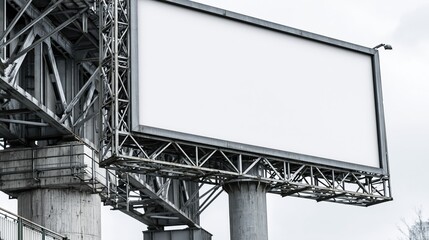 Obraz premium Large blank billboard on metal support structure