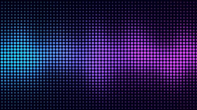 Digital sound wave pattern showing glowing halftone grid for modern technology communication and music concepts.