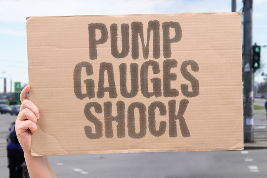 "Pump gauges shock" Drivers recoil at astronomical fuel prices. SHOCK. STICKER. PRICE. REACTION. EMOTION.