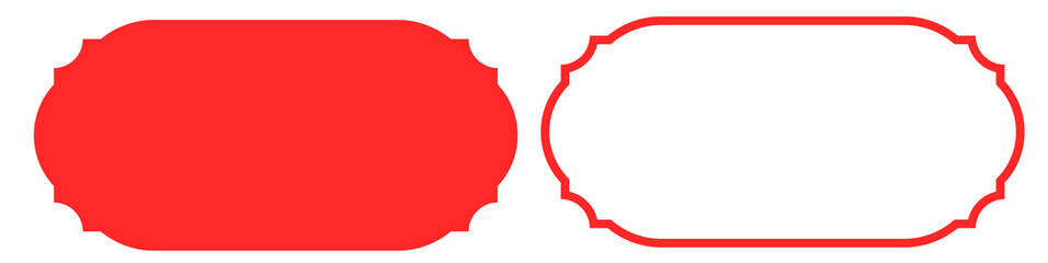 Obraz premium Red Elongated Oval Frame Banner Set