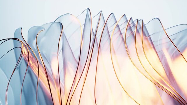 Flowing transparent colorful wave cloth background, 3d rendering.
