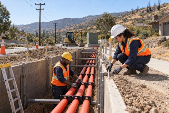 engineers inspect advanced equipment inside an hvdc converter hall supporting cross-border power transmission, energy security and long-distance renewable electricity exchange
