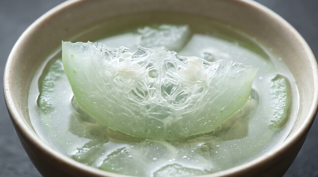 Winter Melon Soup Closeup - Fresh Asian Food