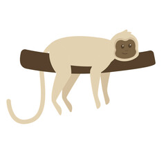 Fototapeta premium A charming digitally rendered illustration depicts a sloth gracefully resting on a dark brown branch showcasing its relaxed posture and endearing facial expression capturing the