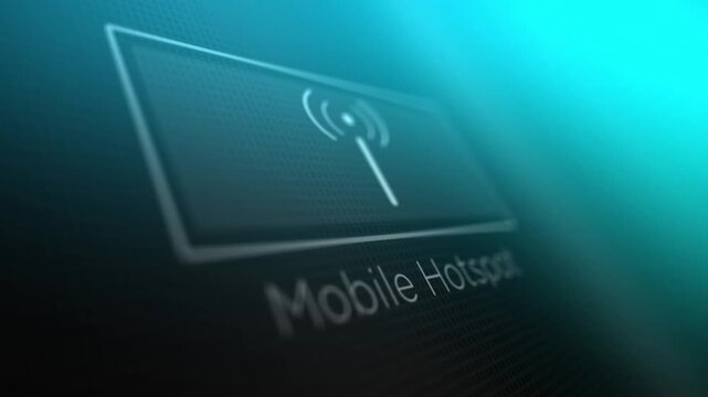  Mobile Hotspot Button on a Computer or Phone is Activated - Straight On Angle