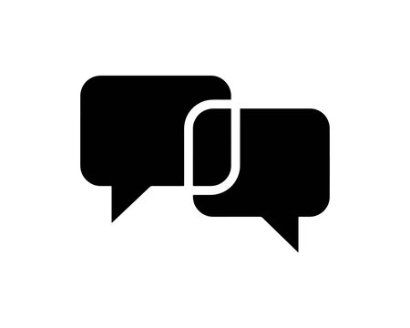 Overlapping speech bubbles icon representing communication and chat dialogue