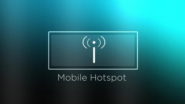  Mobile Hotspot Button on a Computer or Phone is Activated - Straight On Angle
