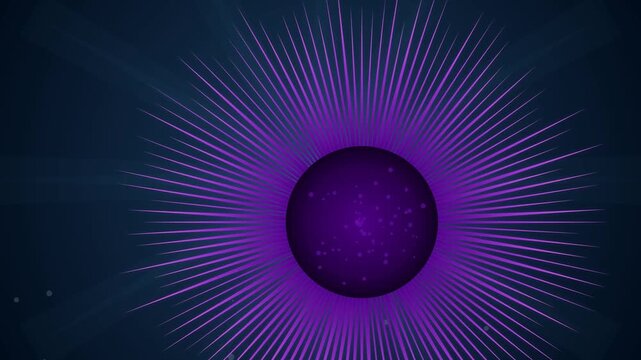 Stylized Purple Sea Urchin with Pulsating Spines in Deep Blue Underwater Environment