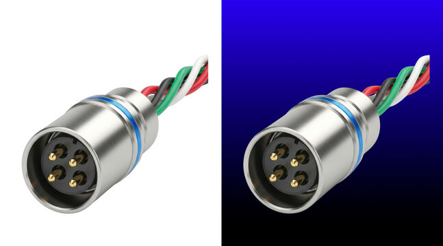 Metal Circular Connector with Wires View