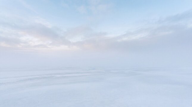 Minimalist Arctic Winter Landscape With Snow and Ice