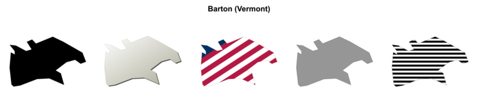 Barton (Vermont) blank outline map set