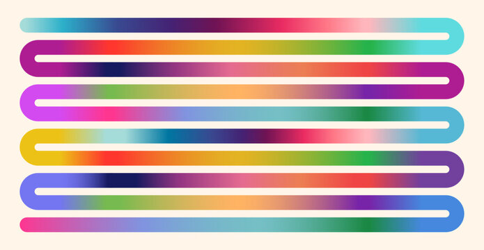 Vibrant rainbow gradient pipe pattern background for modern creative media. Vector illustration.