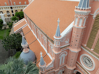 Tan Dinh Church ornamental turrets and roof from above, Ho Chi Minh City, Vietnam © Hanoi Photography